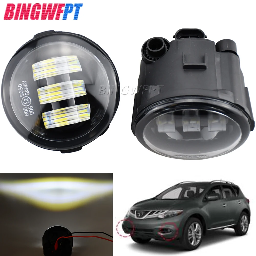 

For Nissan Murano Z51 2007-2014 NEW Car Front Fog Light LED Halo Ring Fog Lamp DRL H11 Daytime Running FogLights 12V foglamps