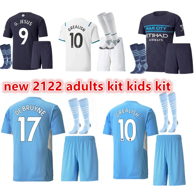 

21 22 new kids jersey G.JESUS 2021 2022 Manchester city jersey adults kit kidskit DE BRUYNE FODEN GREALISH child football shirt