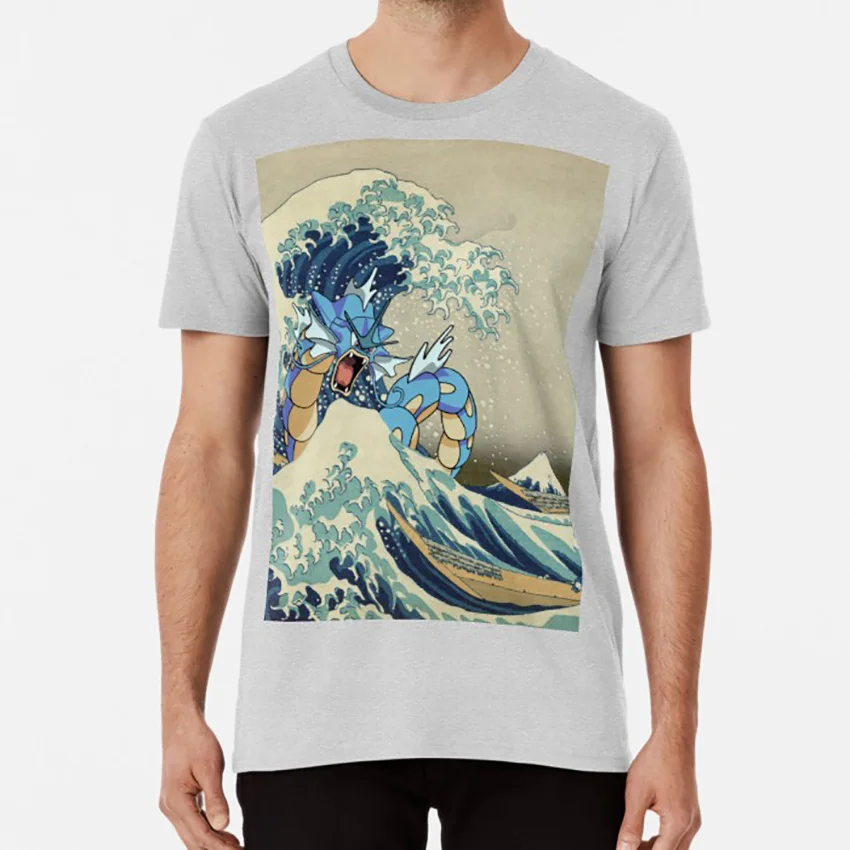 Футболка с надписью The Great Wave Off Gyarados футболка great wave off kanagawa the japan anime water magikarp
