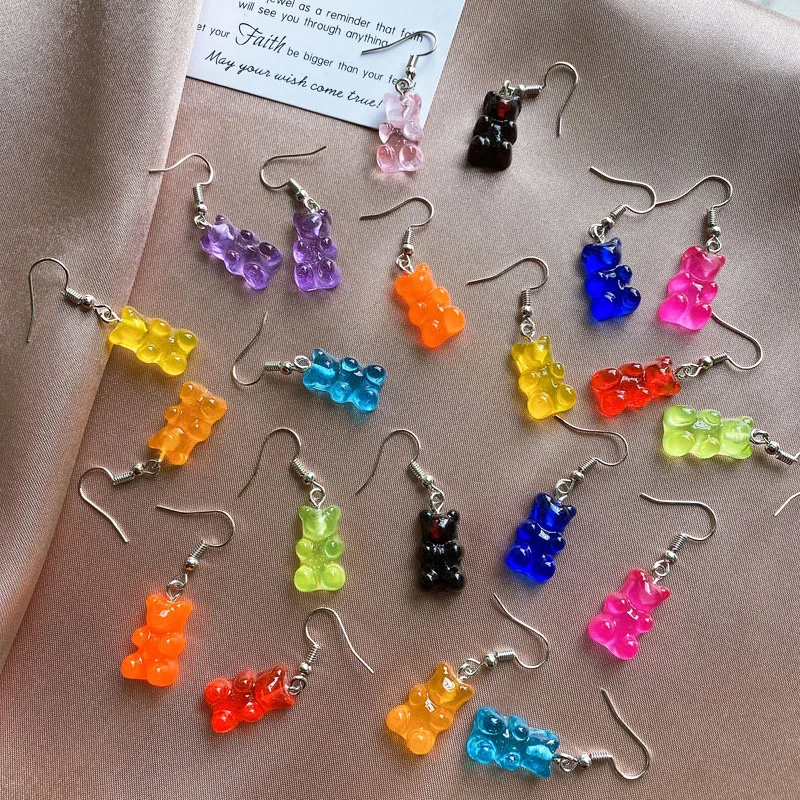 Оригинальные эффектные минималистичные висячие серьги желеобразные