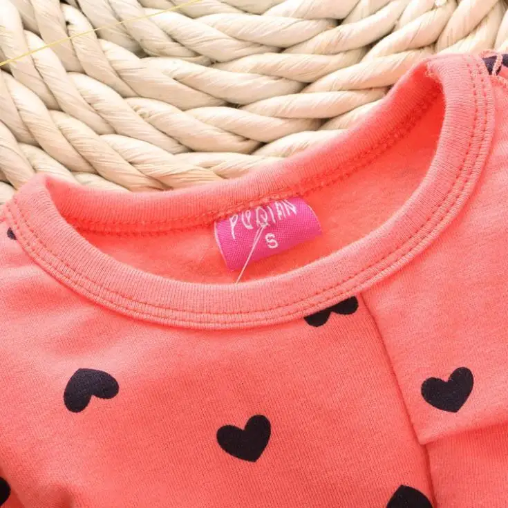 Girls Denim Suit Hot New Floral Long-sleeved Girls Clothes Waist Shirt Hole Cow Children Flower Print Set