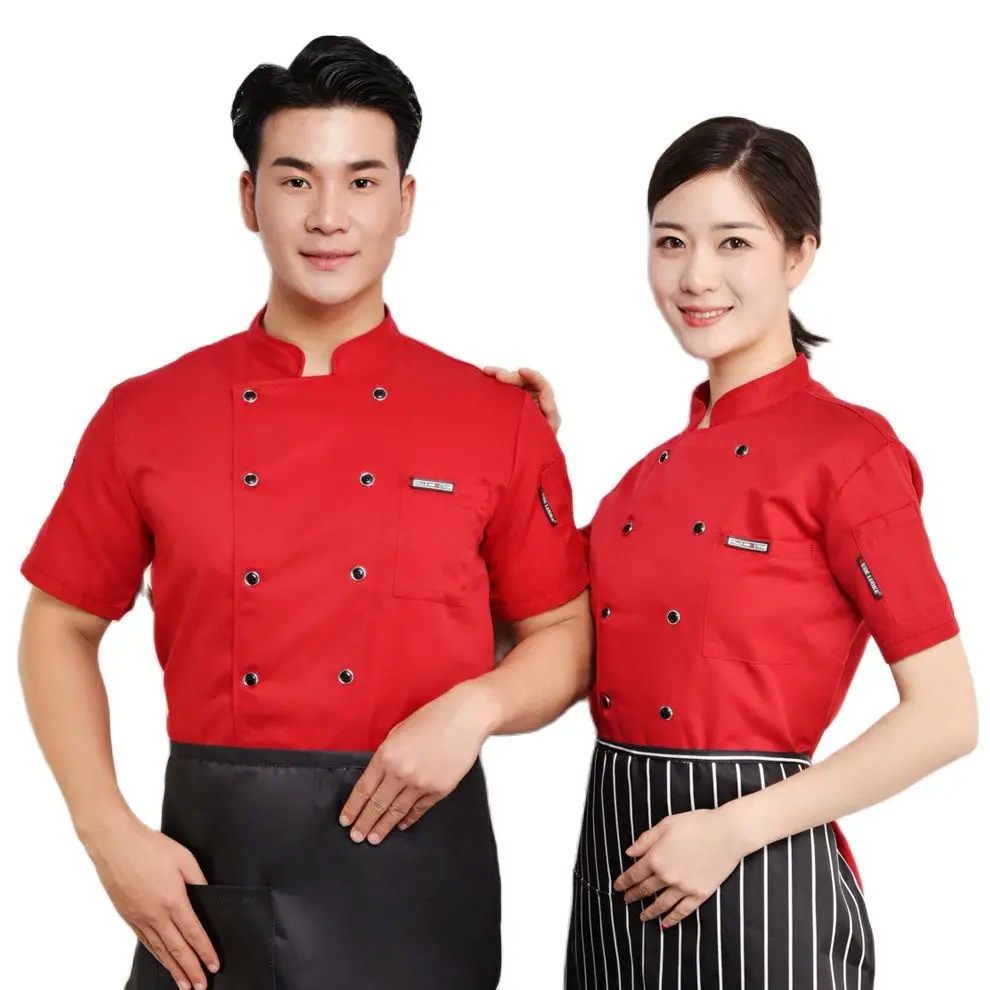 

Chef Coat Work Clothes Men Chef Restaurant Uniform White Chef Jacket Woman Food Cooking Clothing
