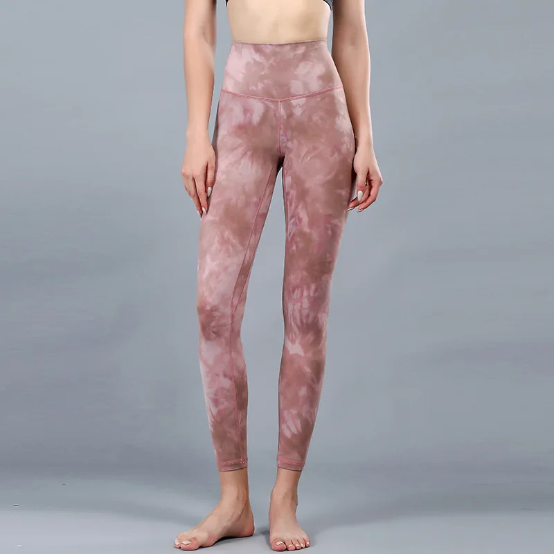 LULU Tie dye Women YOGA Pants Leggings  High Waist Seamless Gym Fitness Running Workout Sports Pants Leggins TIghts for Women