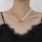 Женское винтажное ожерелье с подвеской в виде золотого замка