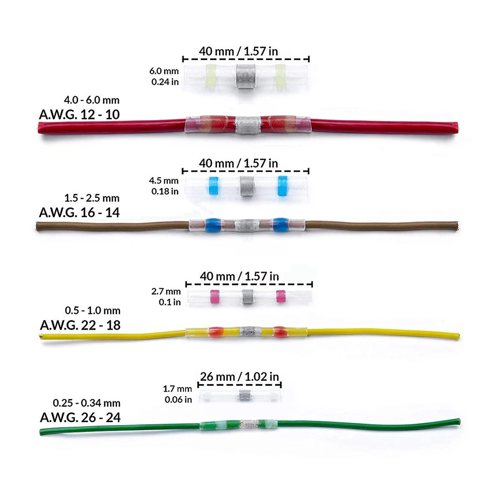 100 шт. паяльная трубка термоусадочная Soder терминал электрические провода