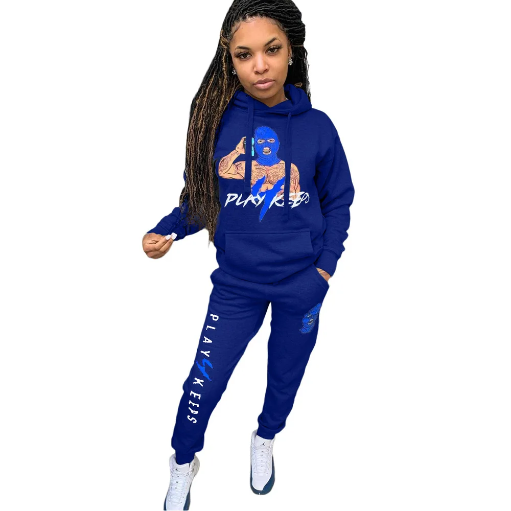 Женский спортивный костюм с карманами пуловер длинным рукавом и капюшоном топы