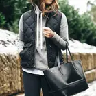 Женский клетчатый жилет, повседневный теплый жилет на молнии без рукавов, черный, коричневый, темно-синий, хаки, армейский зеленый, зима 2020