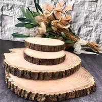 log of wood natural round slice tree bark discs cake rustic wooden stand wedding party painting decor home decoration 10 20 cm