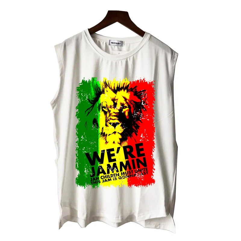 Майка для мужчин и женщин we's jamming reggae rock rasta lion print топы мальчиков девочек