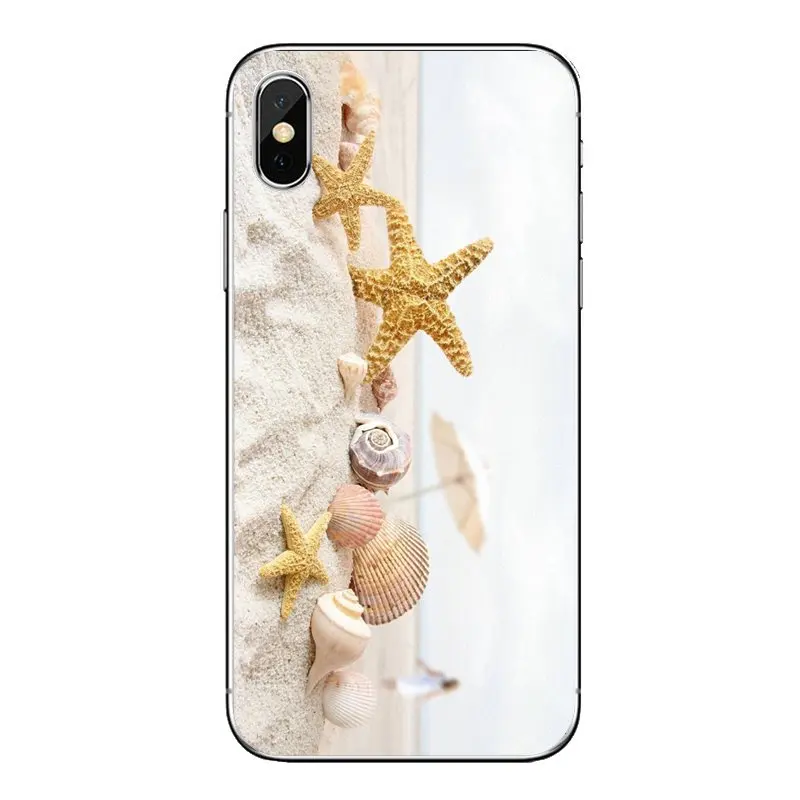 For Huawei G7 G8 P7 P8 P9 P10 P20 P30 Lite Mini Pro P Smart Plus 2017 2018 2019 Soft TPU Phone Case Blue Wood Seashells Sea Star |