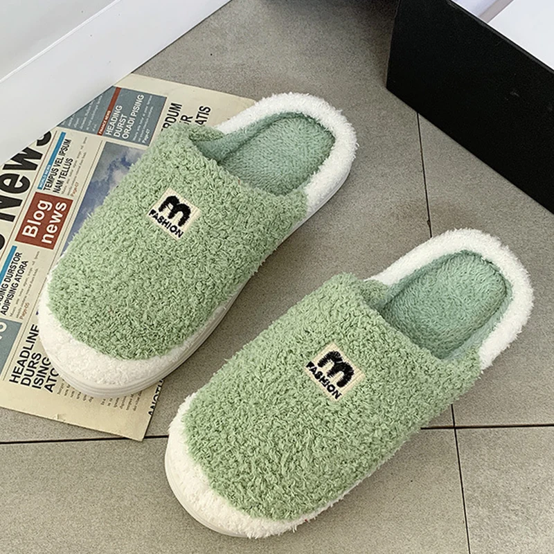 2021 new Unisex Home Slippers women slides slippers indoor Warm Soft Plush House Men Slippers Non-slip Comfortable Floor slipper