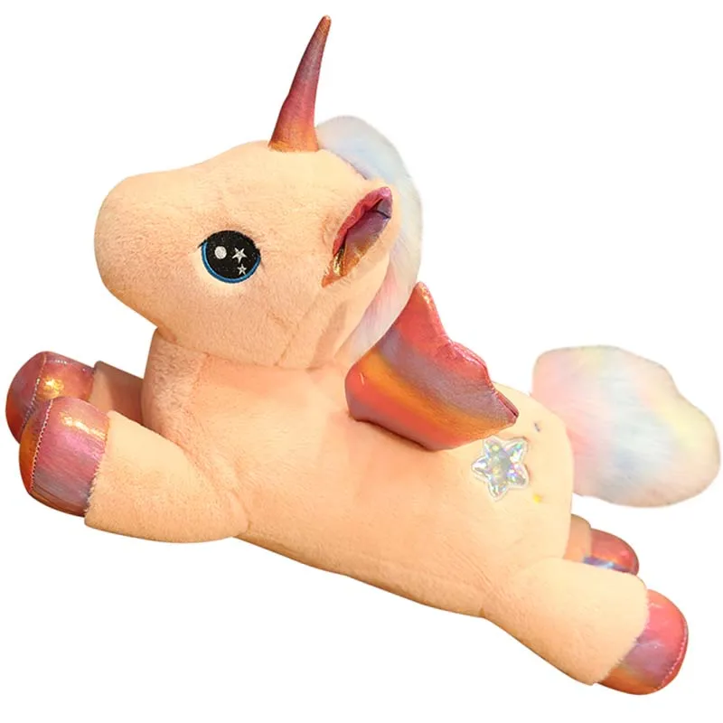 

30-80cm 2 patterns Cute pink unicorn doll Plush toy mythical pegasuses pillow Soft padding high quality fabric Xmas gift for kid