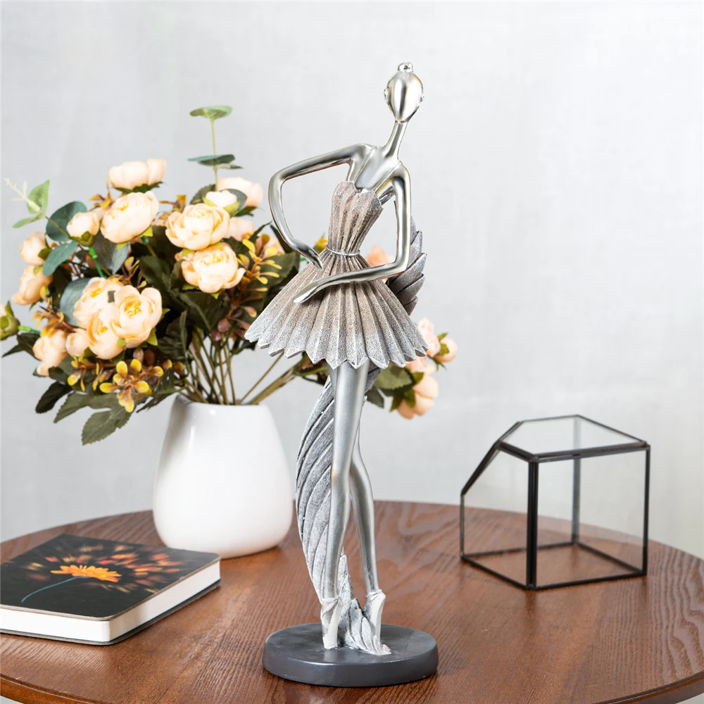 

Resin Ballet Girl Ballerina Dancer Sculptures Figure Statues Best Gift for Girl Home Desk Decor Decoration Accessories