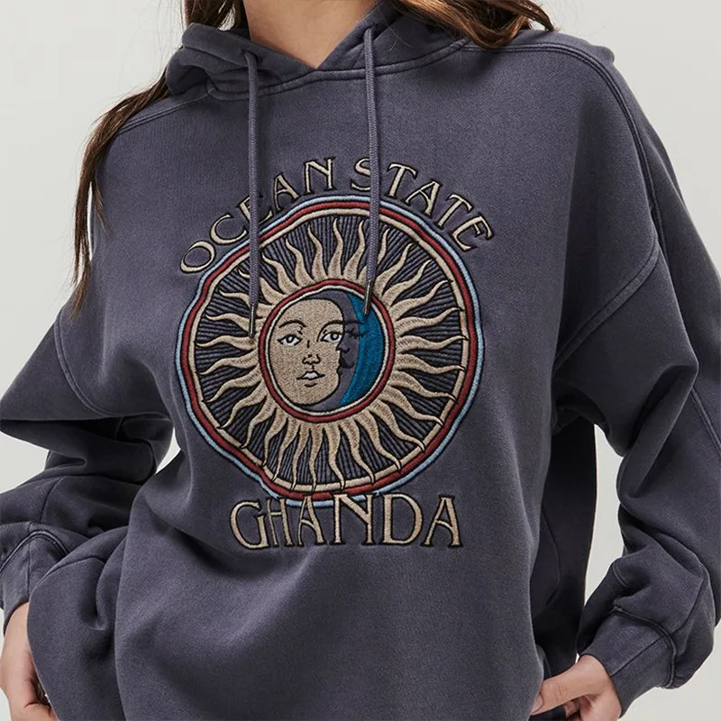 

2021 Autumn and Winter New Trend Women's College Style Letter Long-Sleeved Pattern Printing Casual Jacket Hooded Sweater Women