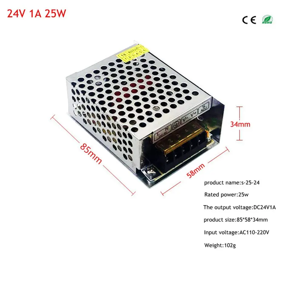 Питание DC5V12V24V 1A 2A 3A 5A 10A 12A 15A 30A 40A светильник ing трансформатор для Светодиодные