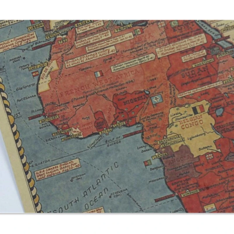 Большая винтажная бумажная наклейка на стену во время Второй мировой войны