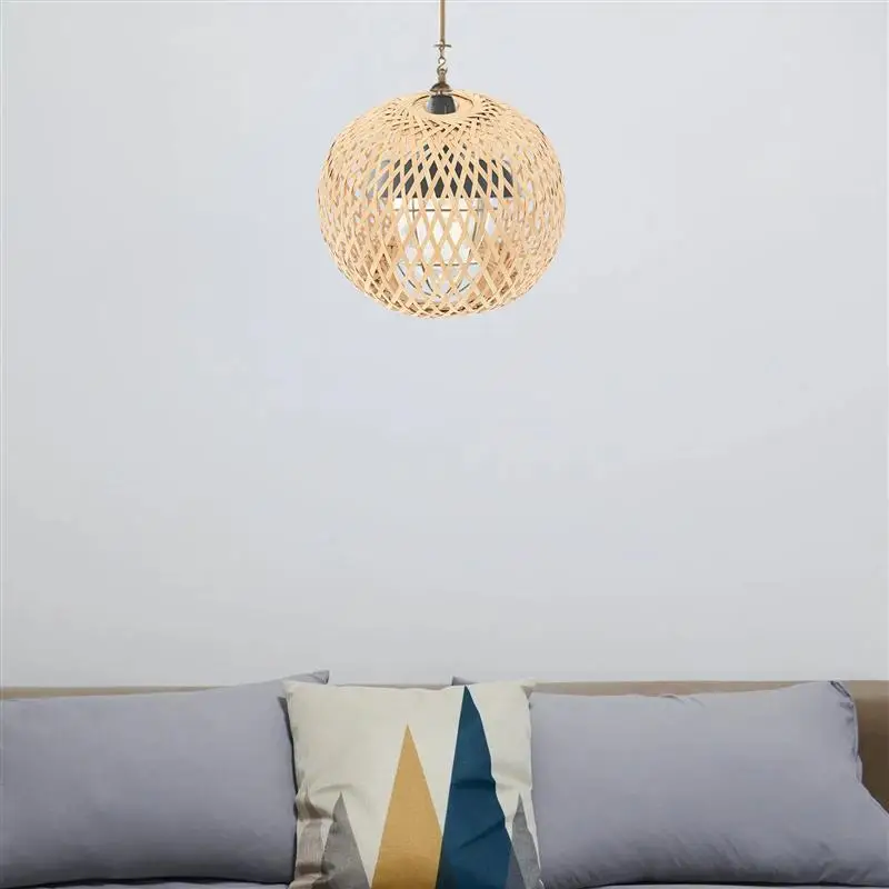 

Bamboo Craft Lampshade Bamboo Woven Light Cover Indoor Lamp Cover Accessory #j