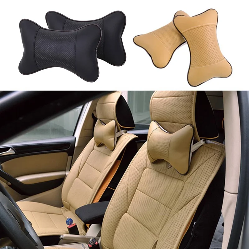 

1 Pc/Pair Car Seat Pillow Headrest Driving Head Neck Breathable Automobile Pillows Rest Pad Interior PU Leather