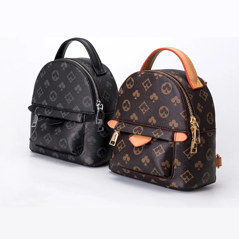 

Famous Brand Designer Women's Vintage Printing Backpack for New Fashion Small Schoolbag for Ladies Dropping Bags