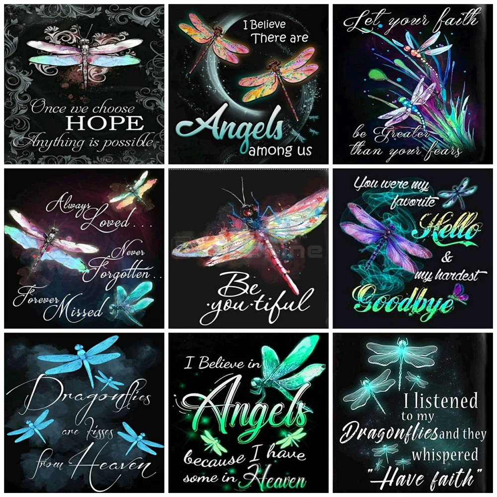 

EverShine DIY 5D Diamond Painting Full Square Dragonfly Diamond Art Cartoon Embroidery Mosaic Kits Hobby Gift Home Decoration
