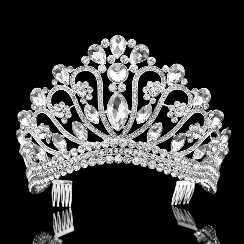 Хрустальная Тиара для свадьбы павлин Капля воды Корона головная повязка гребень
