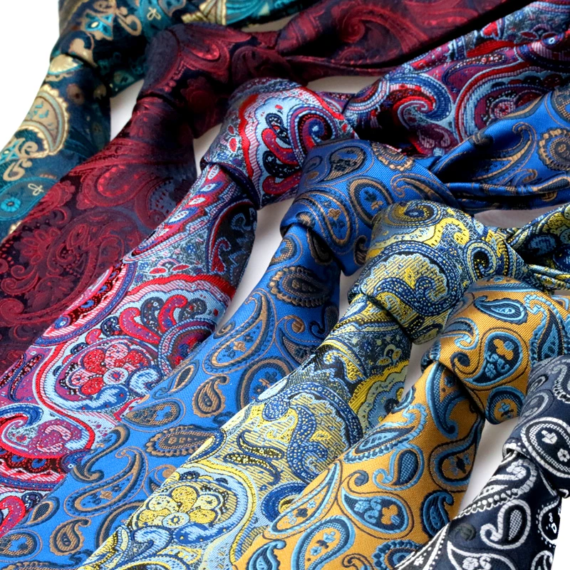 YISHLINE 2020 модный мужской галстук фирменный дизайн 7 см мужские галстуки на шею жаккардовый галстук Пейсли Свадебный галстук для жениха Мужски...