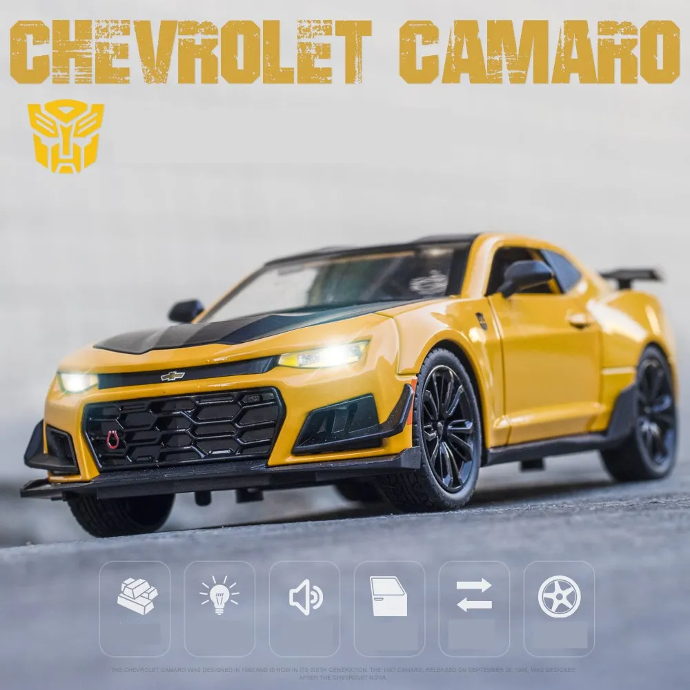 

Масштаб 1:24/литая металлическая модель/Chevrolet Camaro супер игрушечная Гоночная машина/звук и светильник/оттягиваемая/образовательная Коллекция...