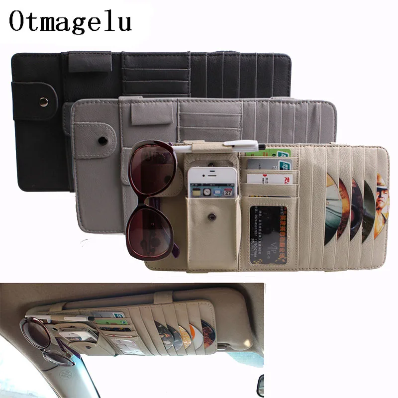 Дорожная Автомобильная кожаная многофункциональная коробка для компакт дисков