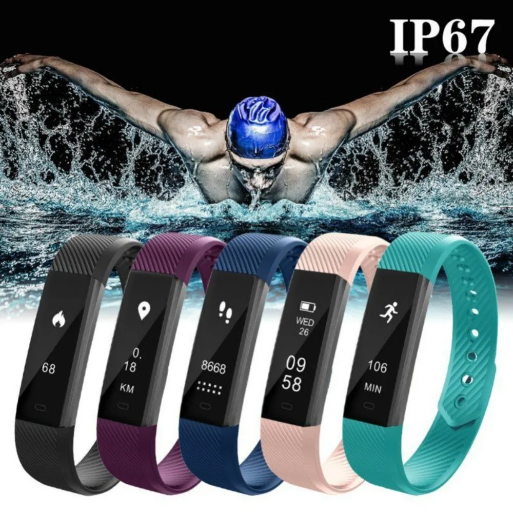 ID115 Smart Bracelet Fitness Tracker Wristband Pedometer Compatible Smartband Waterproof Sleep Monitor Wrist Watch |