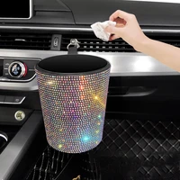 car rhinestonetrash can organizer garbage holder bling garbage bag for car air outlet vehicle rubbish can interior accesories