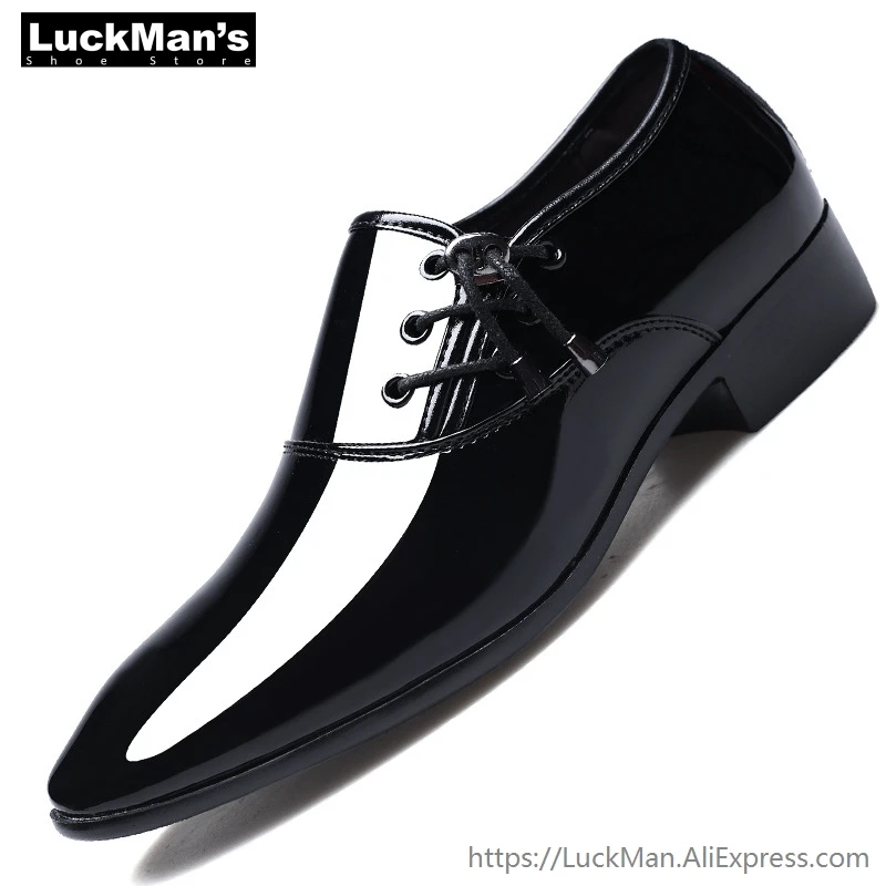Модельные туфли Мужские оксфорды из лакированной кожи модельные Деловые Zapatos De