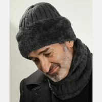 inter mens and womens knitted hats thick brimmed mens hats bib knitted hats warm skull casual hats ear protection hats