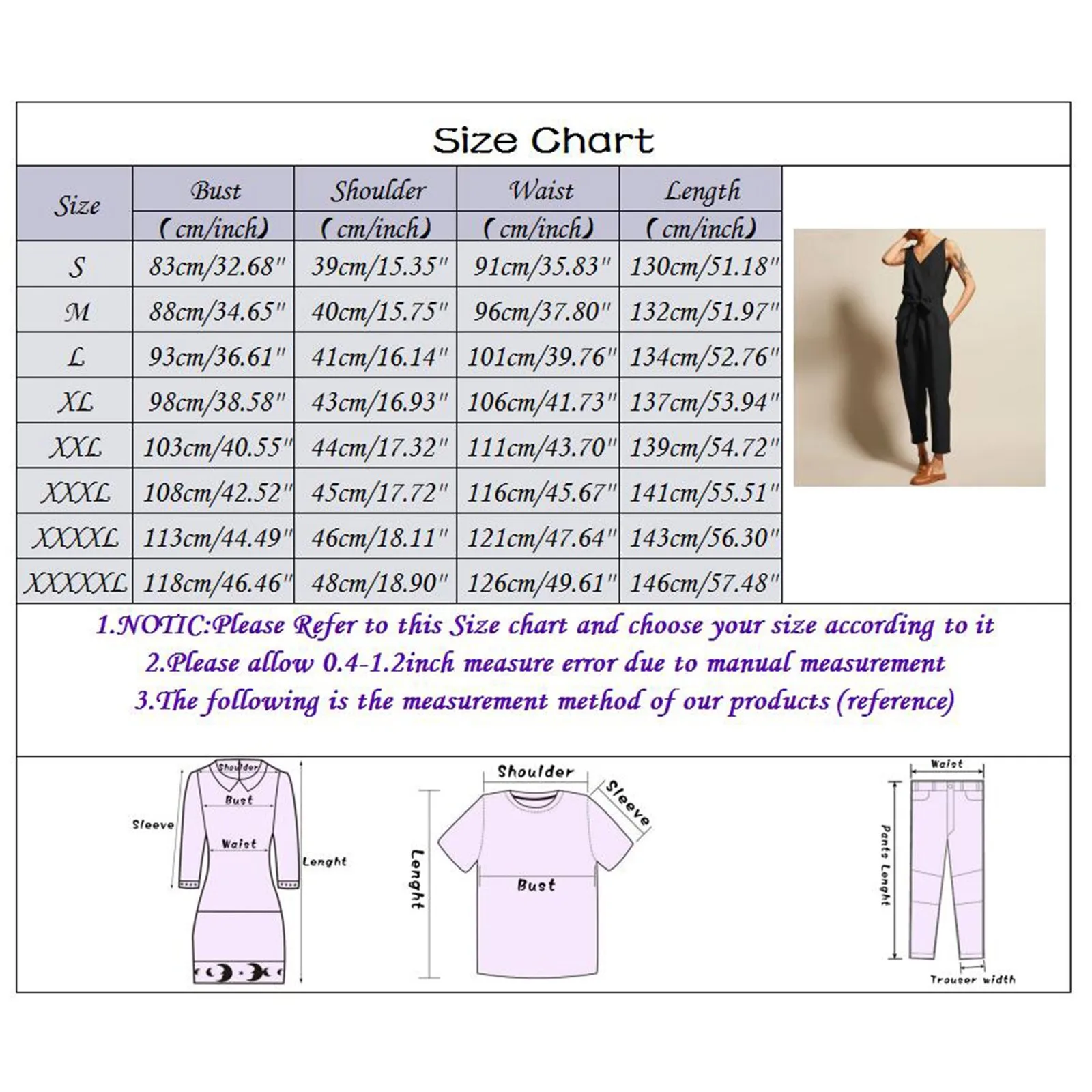 

New Women V Neck Loose Playsuit Party Ladies Romper Casual Solid Color Sleeveless V-Neck Belt Slim Plus Size Linen Long Jumpsuit