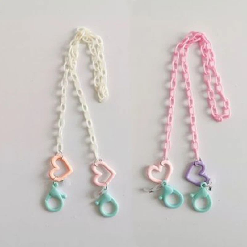 

Simple Candy Color Heart Pure Chain Lanyard Necklace Glasses Chain Lanyard Hanging Neck Mask Strap Eyewear Accessories