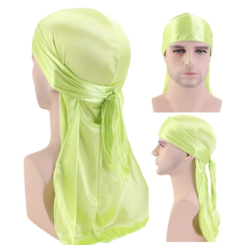 Длинный хвост шелковый шарф мусульманская шляпа Doo Rag Пиратская шапка Durag шапки