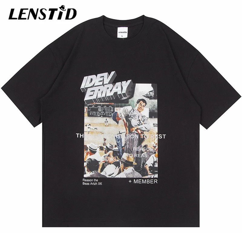

Summer Men Short Sleeve Tshirts Hip Hop Graphic Letter Print T-Shirt 2021 Streetwear Harajuku Casual Cotton Loose Tops Tees