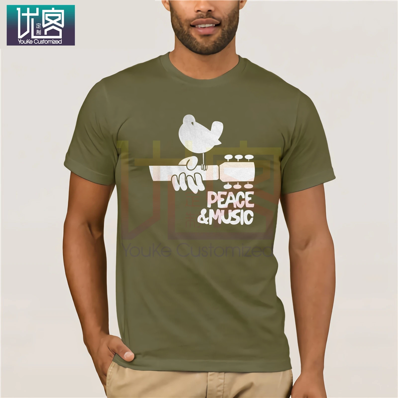 Woodstock музыкальный фестиваль Мужская Гитара Футболка Рождественский подарок для