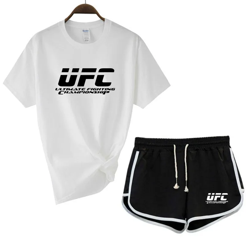 

2021 Summer Women's T-shirt Ladies Short Sleeve Top + Shorts 2-piece Set Women's Printed Cotton T-shirt Set Girls Sports Set