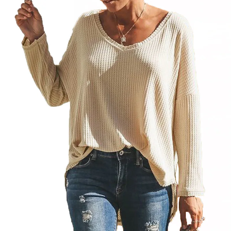 

solid warm Sweater V neck lady Knitted wear sexy loose clothes off shoulder pullover f4141
