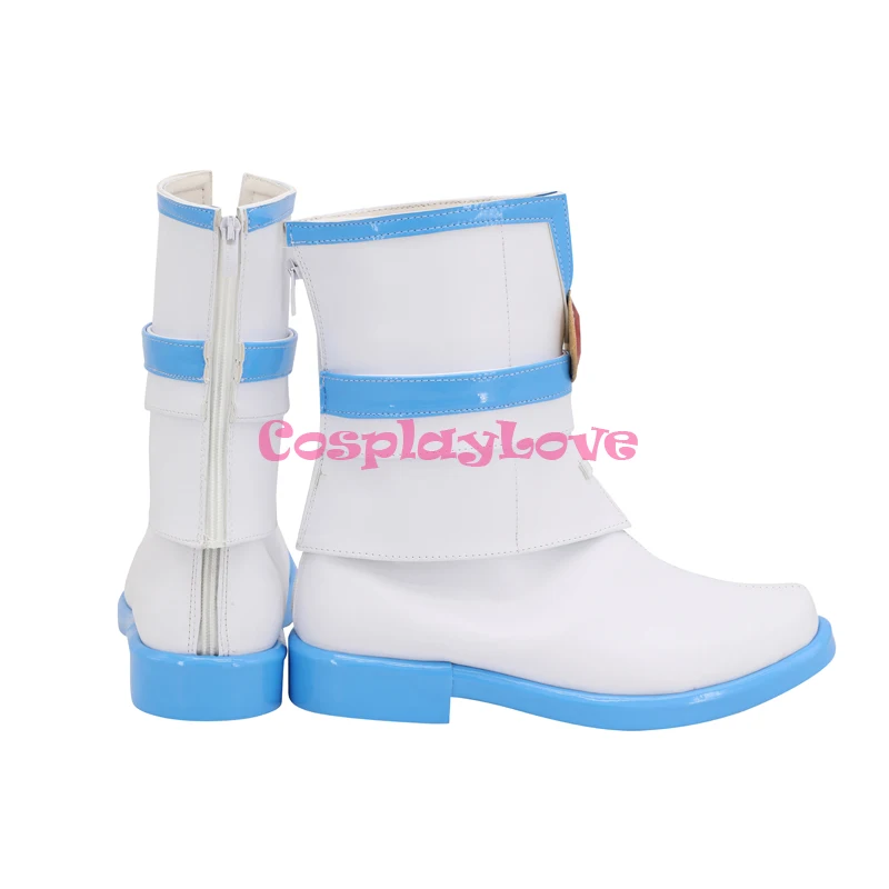 

Vocaloid Zihyu Moke White Shoes Cosplay Long Boots Leather Custom Made For Halloween