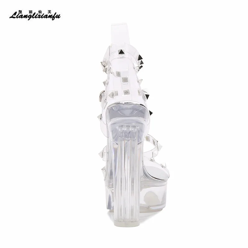 Женские босоножки для ночного клуба свадебные туфли с прозрачными кристаллами