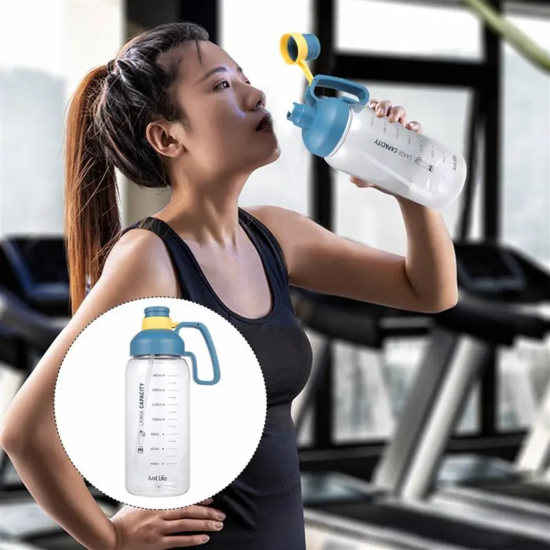 

1pc Plastic Water Bottle Large Capacity Water Cup Portable Sports Water Bottle