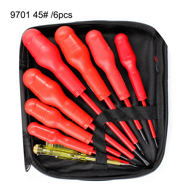 

Hot 6/7/8/9Pcs Electrician Insulated Screwdriver Set Hand Tool Multifunctional Refrigerator Repairing Screw Driver PLD