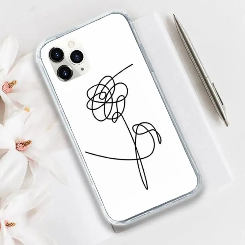 

Art Lins Flower Love Phone Case Transparent for iPhone 11 12 mini pro XS MAX 8 7 6 6S Plus X 5S SE 2020 XR