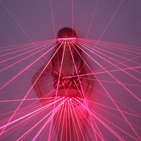 new fashion red laser costume sexy girl bra led glasses dj singer bar nightclub performers laser suits