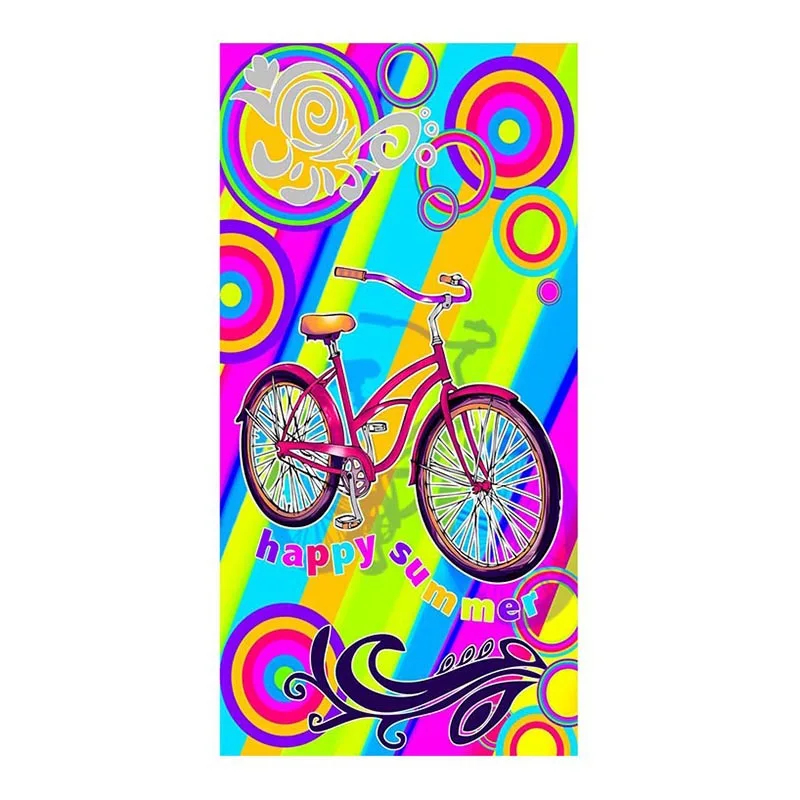 Радужное Велосипедное дизайнерское Модное Длинное полотенце для ванной из