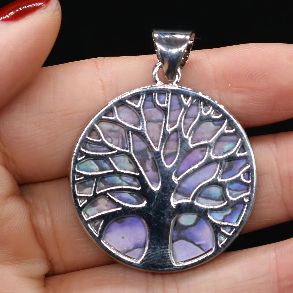 

Natural Shell Pendant Round Magic Forest Multicolor Shell Pendant for Charms Jewelry Accessories Making Necklace Earrings Gift