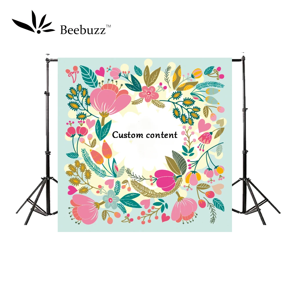 

Custom design photo background beautiful garland pink purple flower