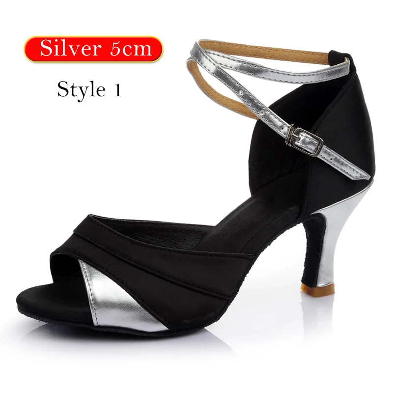 Style 1 Silver 5cm DIPLIP для женщин; Лидер продаж; Новинка; Брендовая обувь для латинских танцев на каблуке; обувь для танго бальных танцев для девочек; обувь для сальсы; Мягкая Обувь для бальных танцев - Цвет: Style 1 Silver 5cm