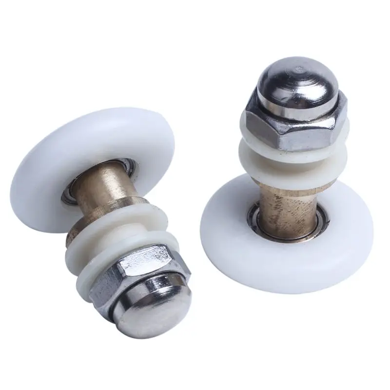 

8pcs Replacement Shower Door Rollers Runner Pulley 27 mm Wheel Diameter Partiality Glass Bearing Rollers For Sliding Door Pulley